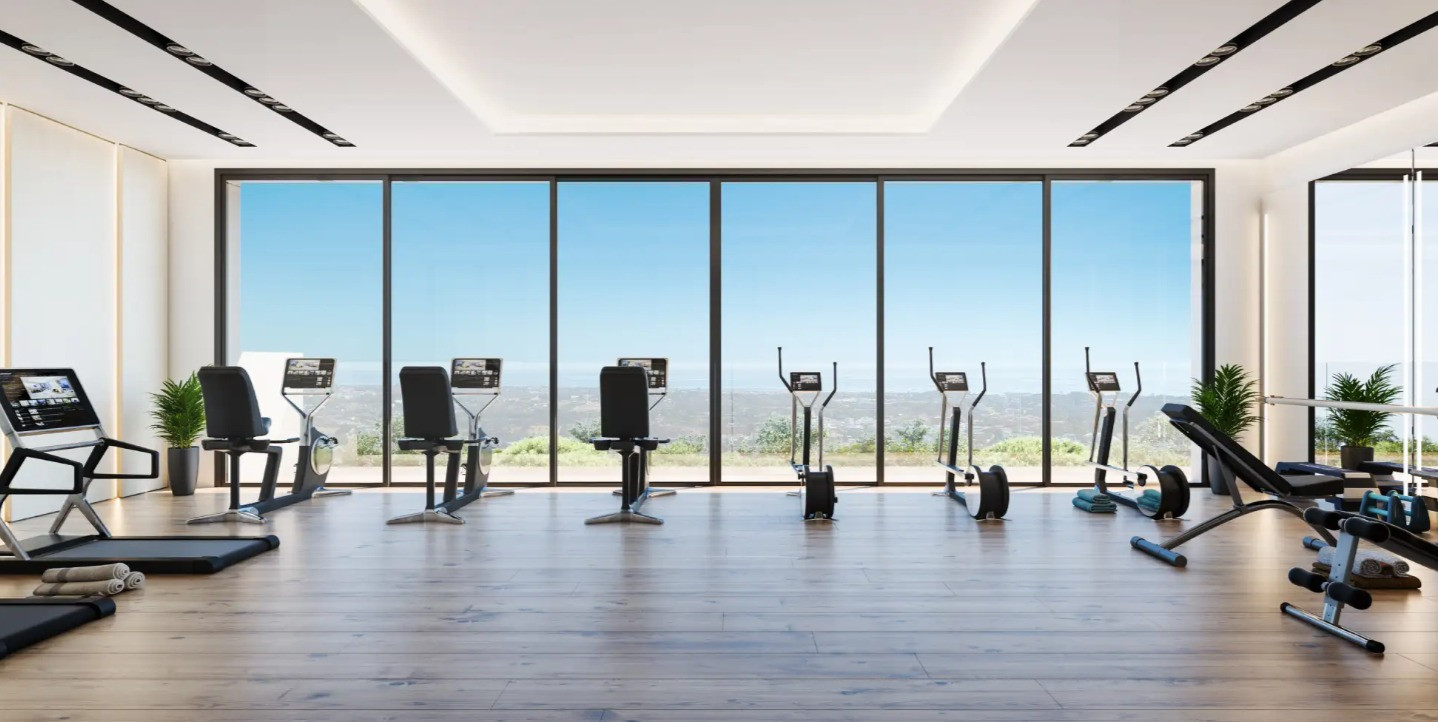 Visualisation of the residents’ clubhouse gym supplied with the property particulars